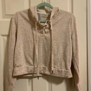 Beige cropped hoodie